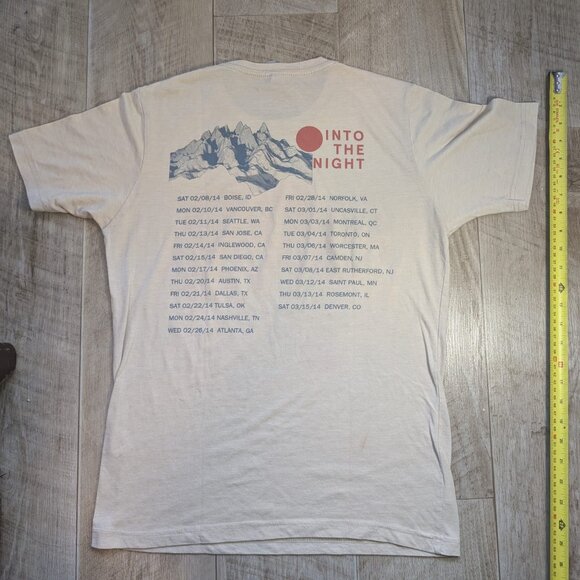 Imagine Dragons 2014 Into The Night Tour Tee Ivory Small S T-shirt - Picture 2 of 3